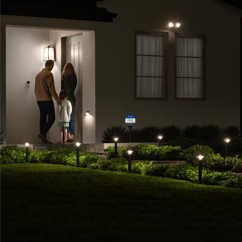 Smart Lighting, Solar Black Motion Activated Outdoor Integrated LED Pathlight