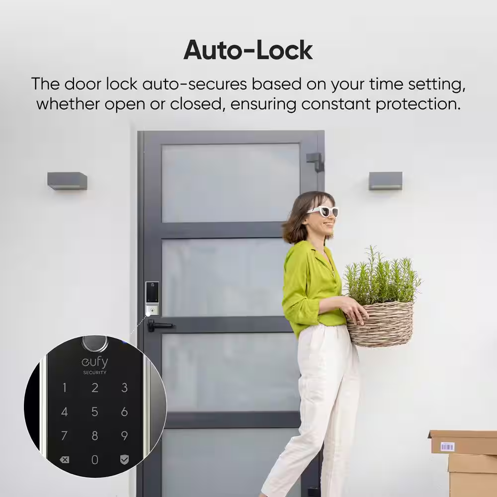 C220 Satin Nickel Smart Lock Wi-Fi with 6 Ways to Unlock by Fingerprint, App, Keypad, Key, Apple Watch, Smart Assistants