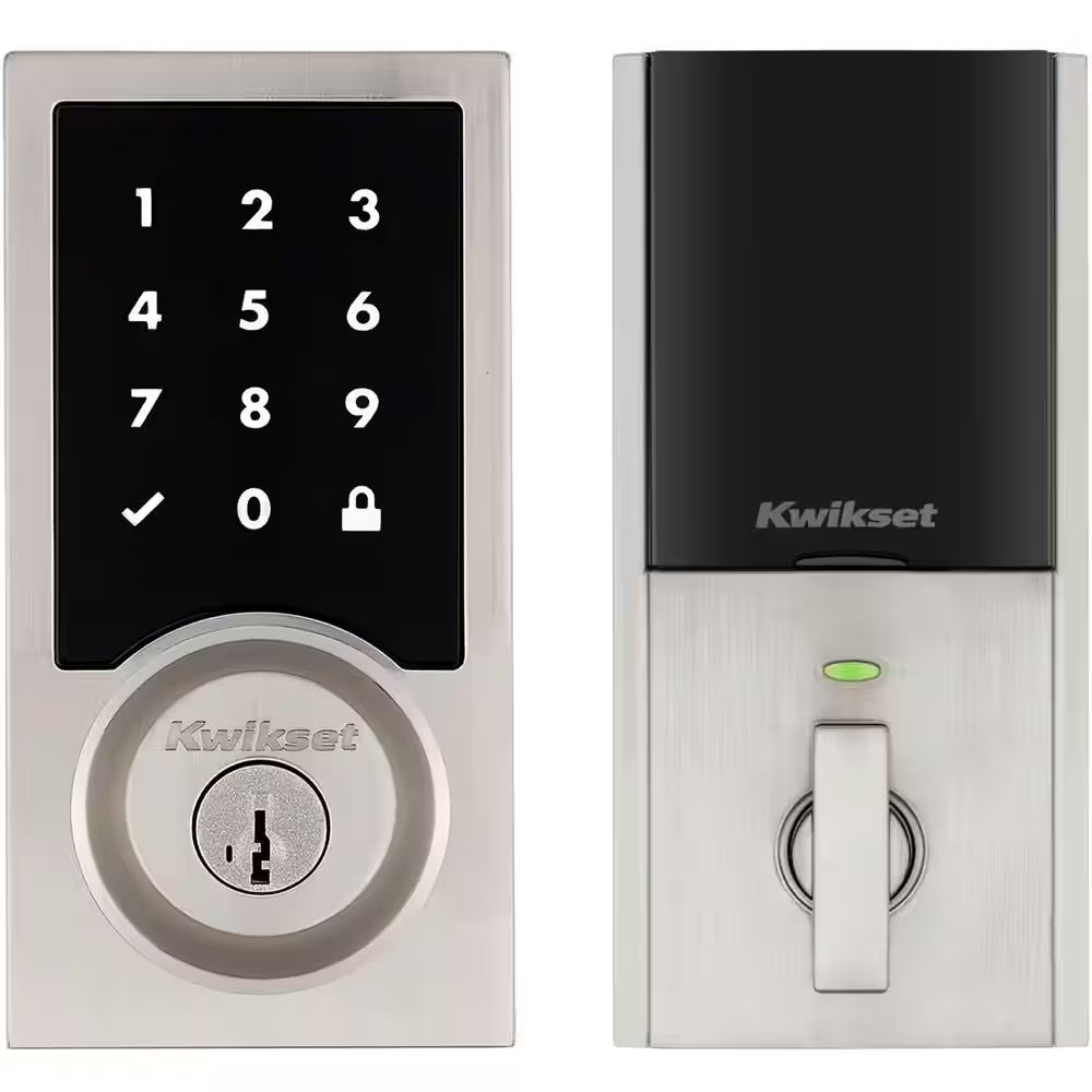 Homeconnect 918 Satin Nickel Contemporary Z-Wave Long Range Enabled Touchscreen Smart Lock with Convenient Keyless Entry