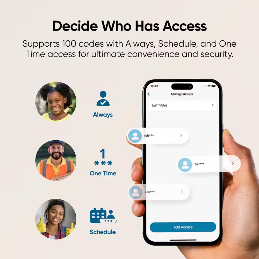 C220 Satin Nickel Smart Lock Wi-Fi with 6 Ways to Unlock by Fingerprint, App, Keypad, Key, Apple Watch, Smart Assistants