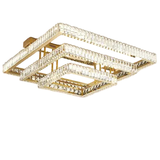DecorBites™ Crystal LED Ceiling Chandelier: Smart Dimmable Bedroom Lighting Fixture