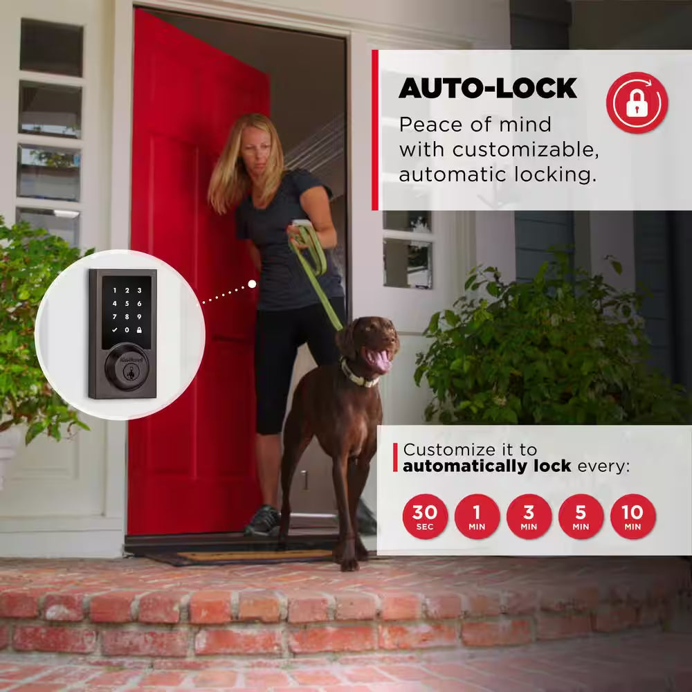 Homeconnect 918 Venetian Bronze Contemporary Z-Wave Long Range Enabled Touchscreen Smart Lock W Convenient Keyless Entry