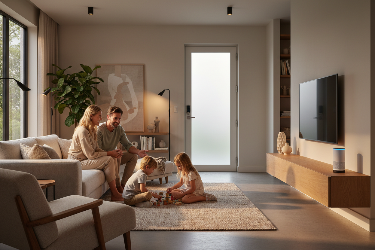 Family Using Smart Home Products